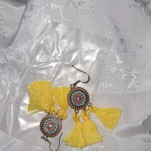 Yellow Tassel Bohemian Earrings